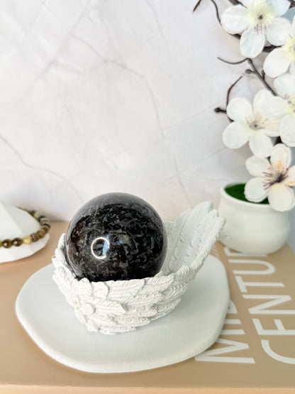 Indigo Gabbro Sphere – Stone of Intuition, Transformation & Inner Depth - Auralis Crystals