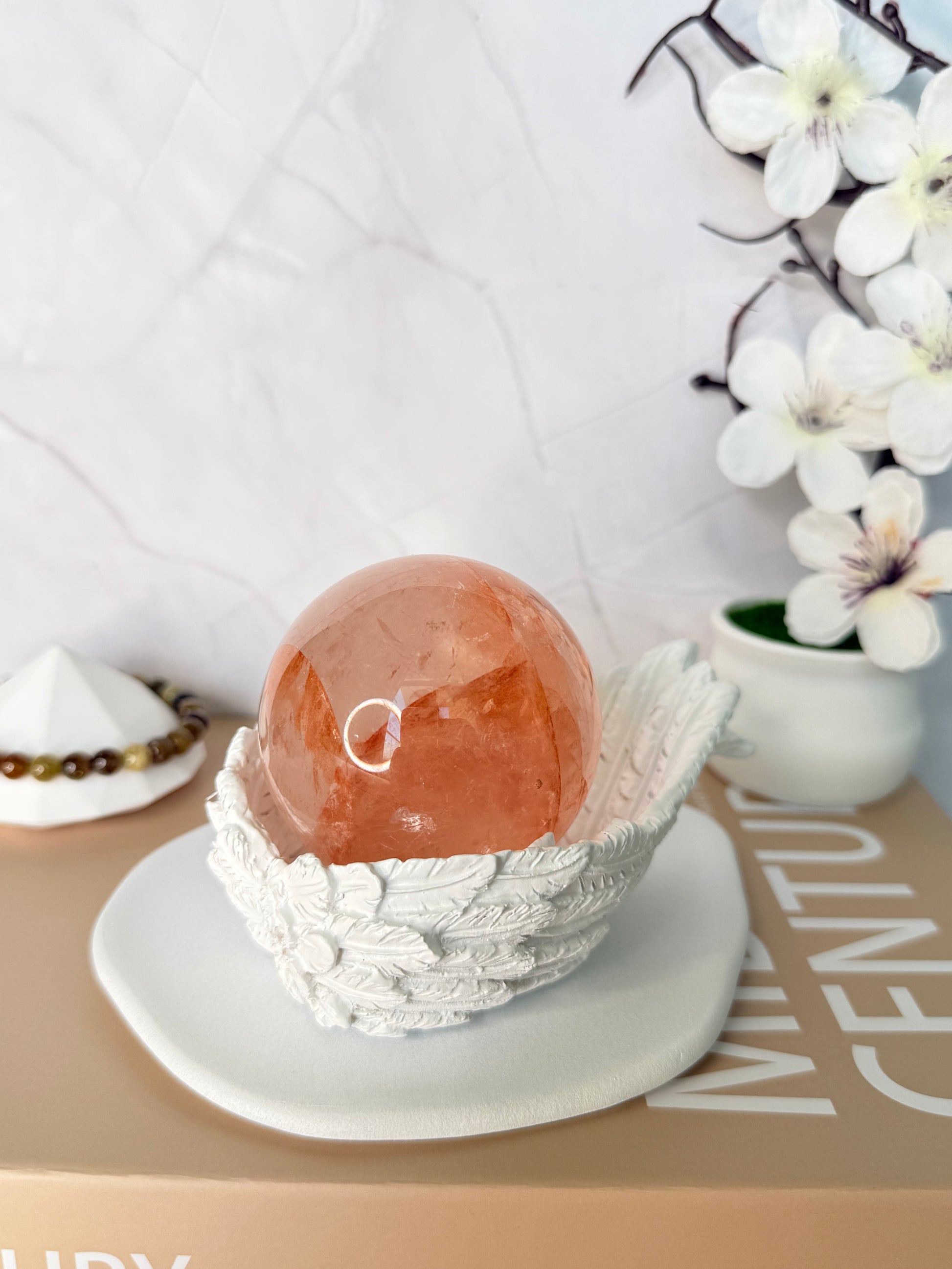 Red Fire Quartz Sphere – Stone of Vitality, Clarity & Grounded Energy - Auralis Crystals