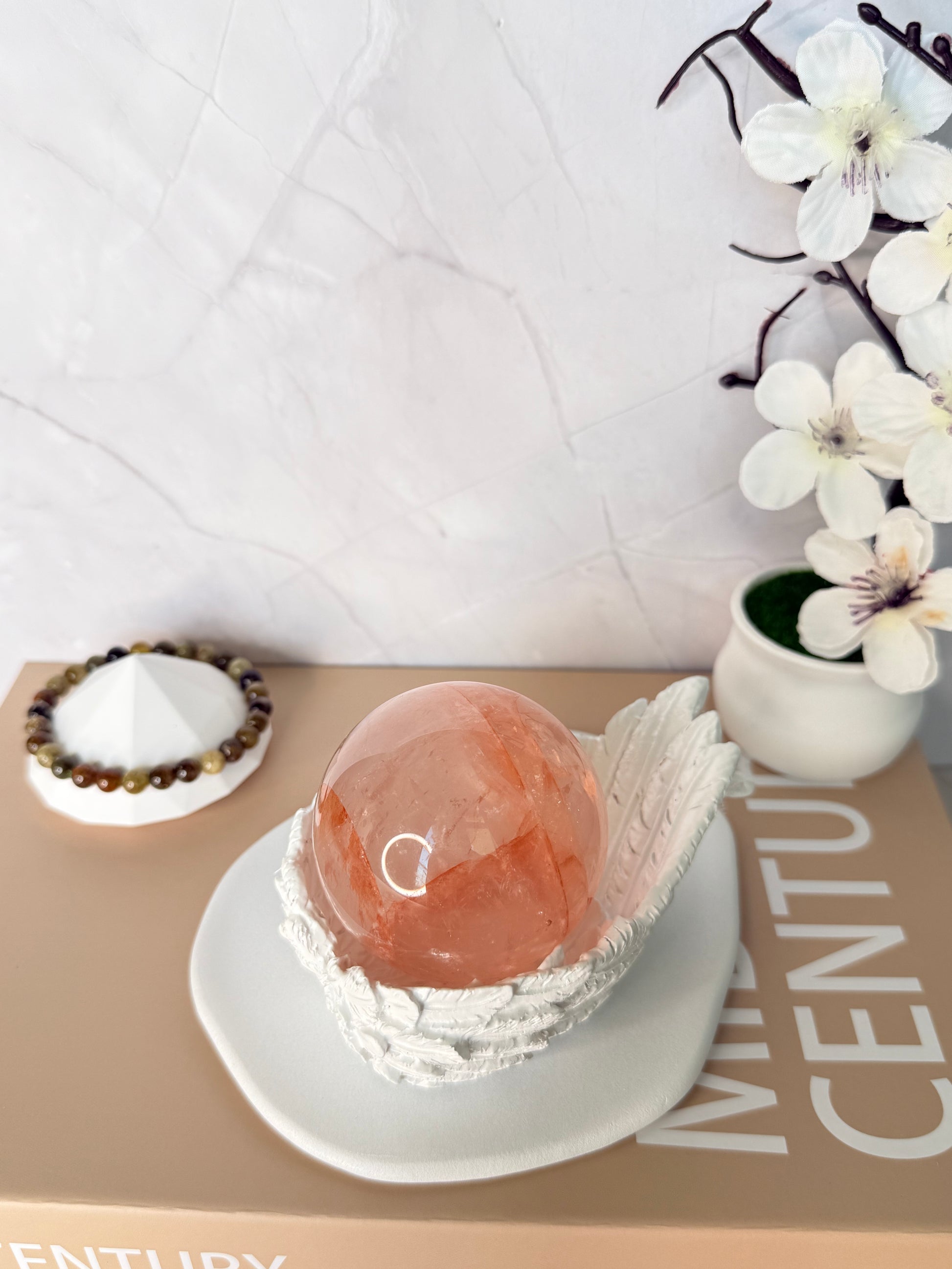 Red Fire Quartz Sphere – Stone of Vitality, Clarity & Grounded Energy - Auralis Crystals
