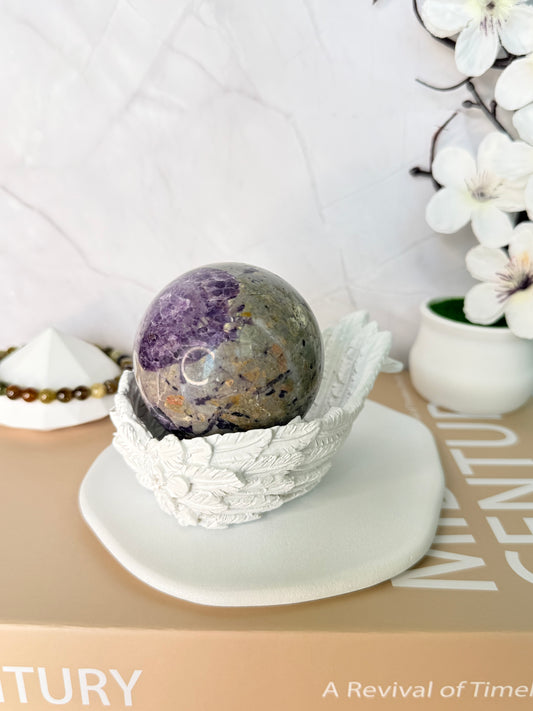 Charoite Sphere – Transformation in Motion