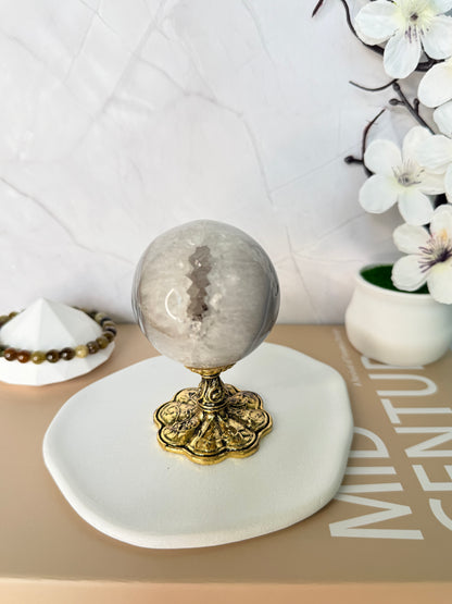 Brazilian Druzy Agate Sphere – Celestial Core - Auralis Crystals