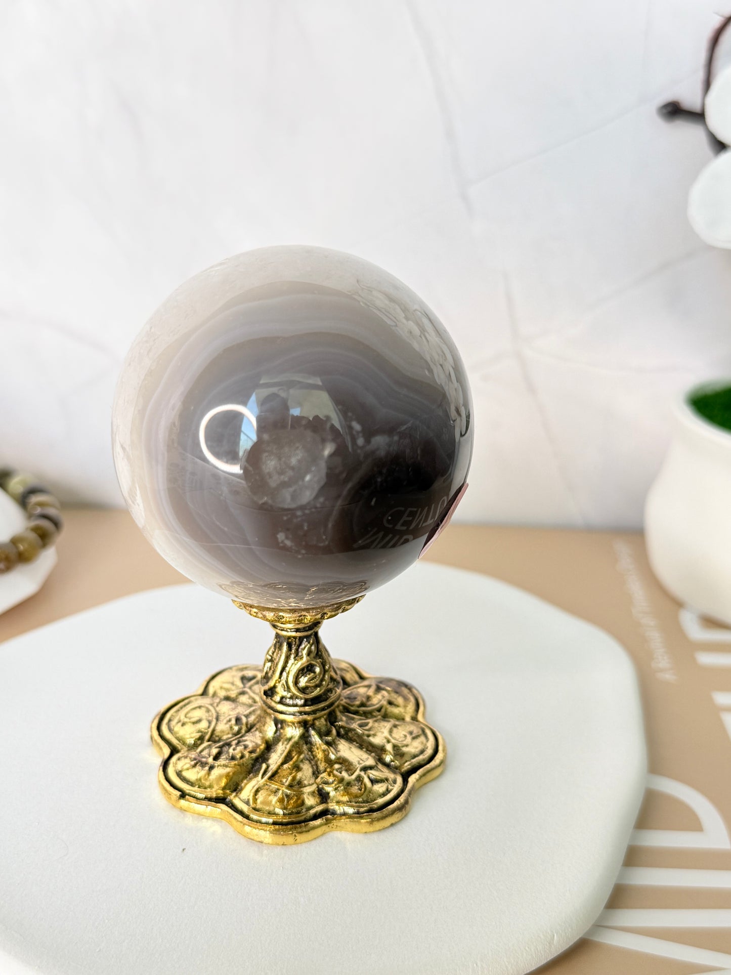 Brazilian Druzy Agate Sphere – Celestial Core - Auralis Crystals