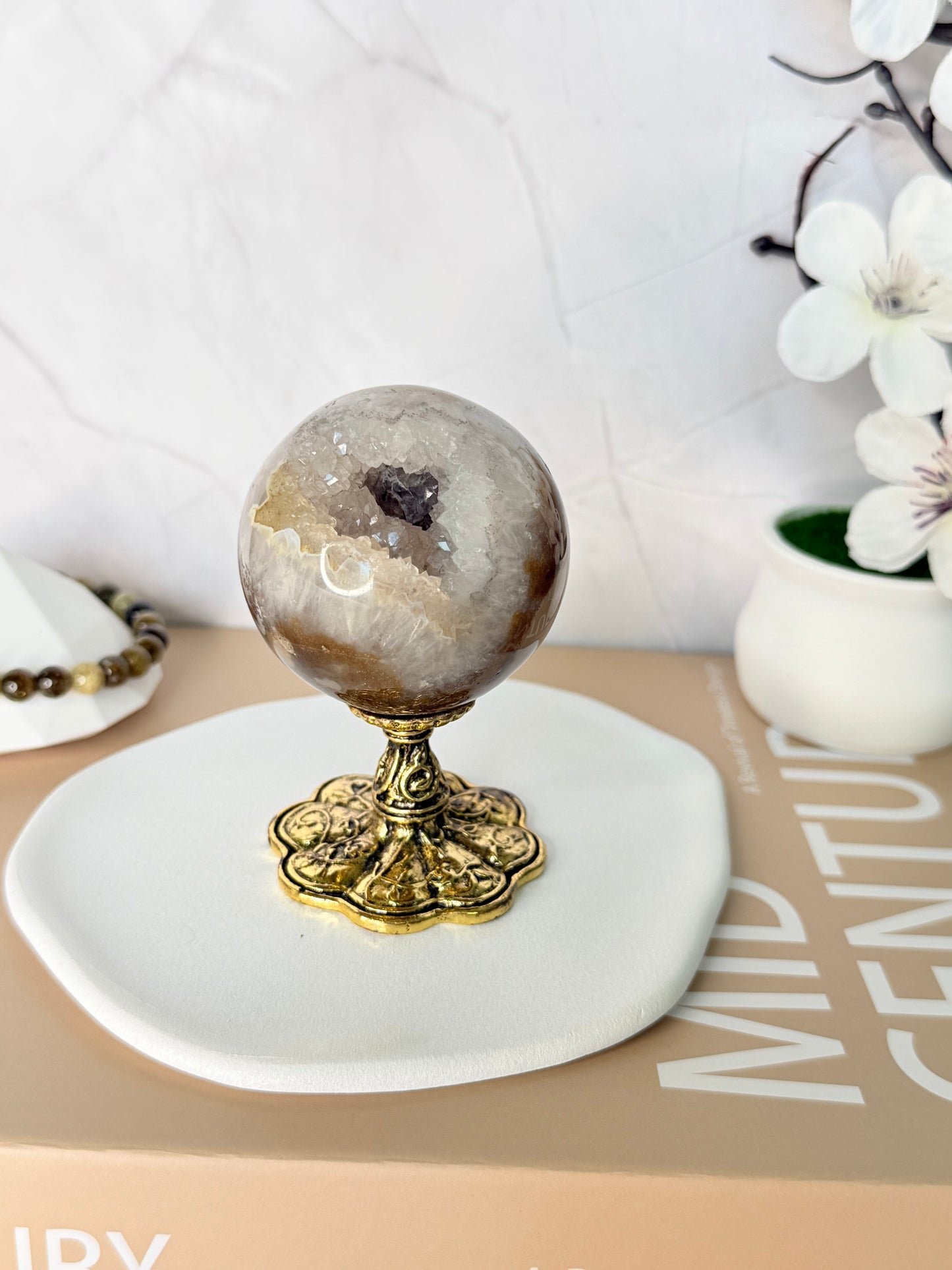 Brazilian Druzy Agate Sphere – Subtle Brilliance