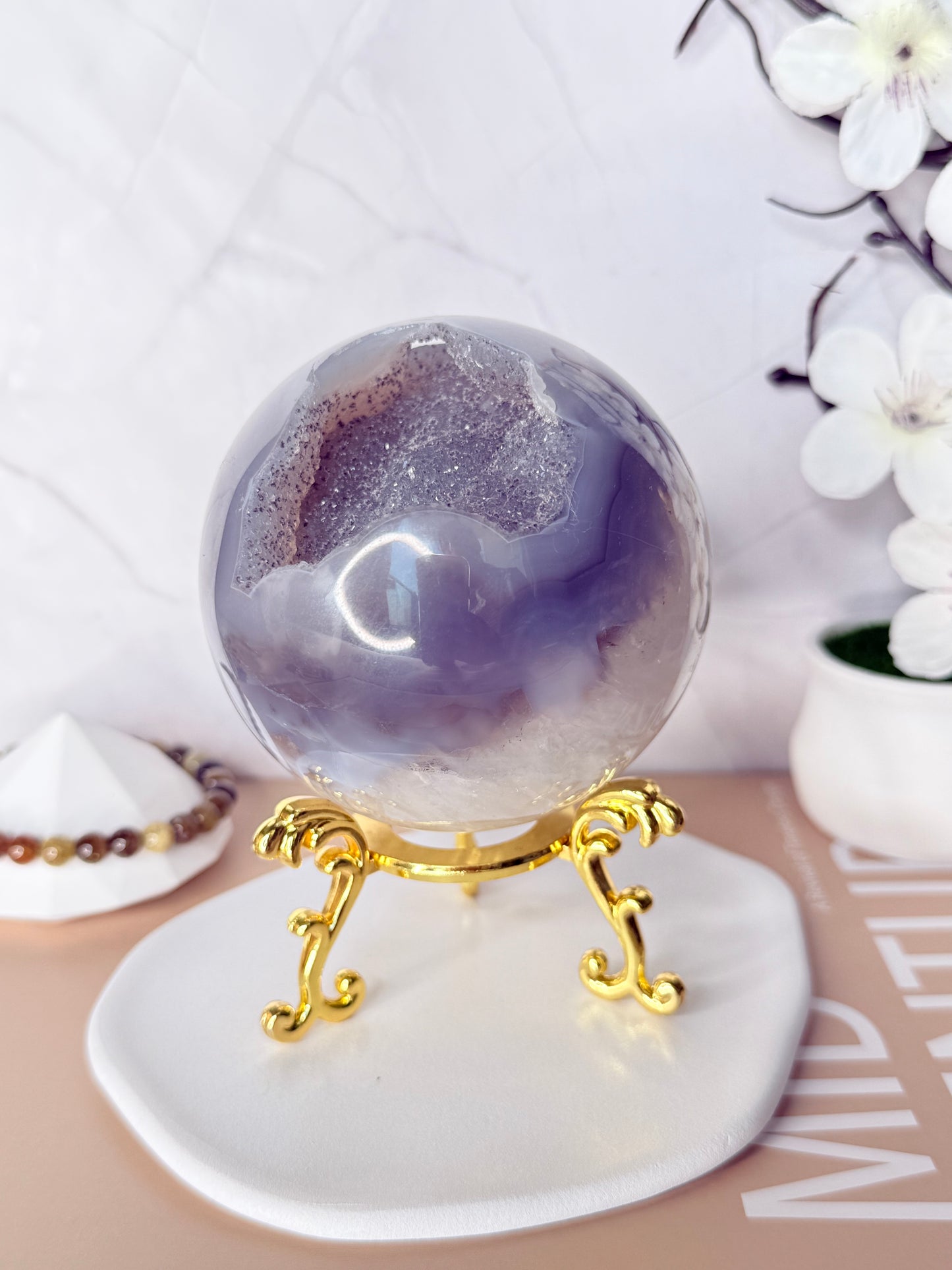 Brazilian Druzy Agate Sphere (Large)– A World Within