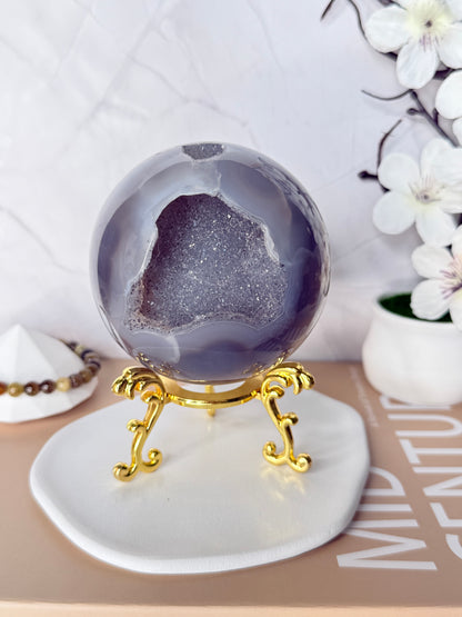 Brazilian Druzy Agate Sphere (Large)– A World Within