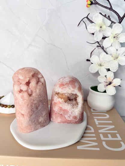 Pink Amethyst Cutbase Freeform Sculptures – Brazil - Auralis Crystals