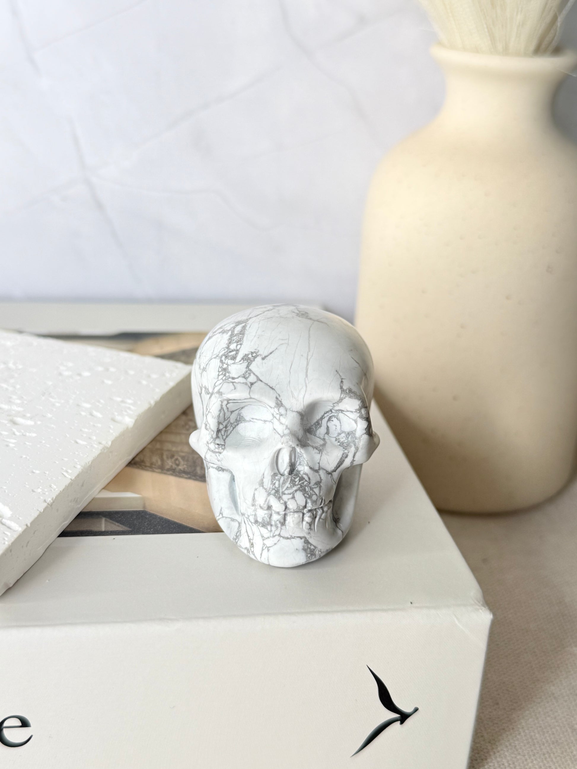 Howlite Skull Carving - Auralis Crystals
