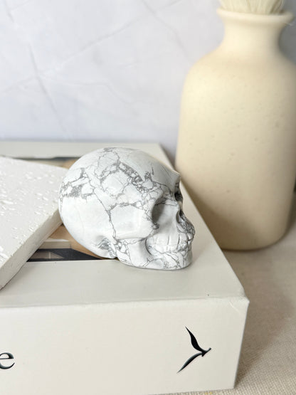 Howlite Skull Carving - Auralis Crystals