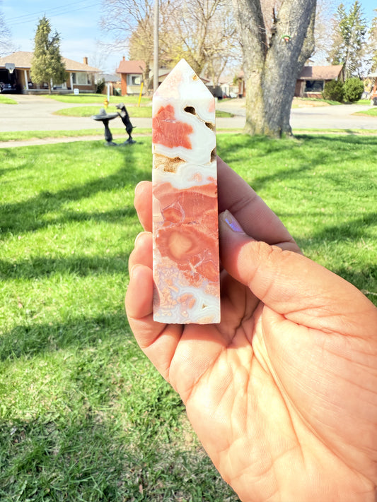 Petal Agate Druzy Tower