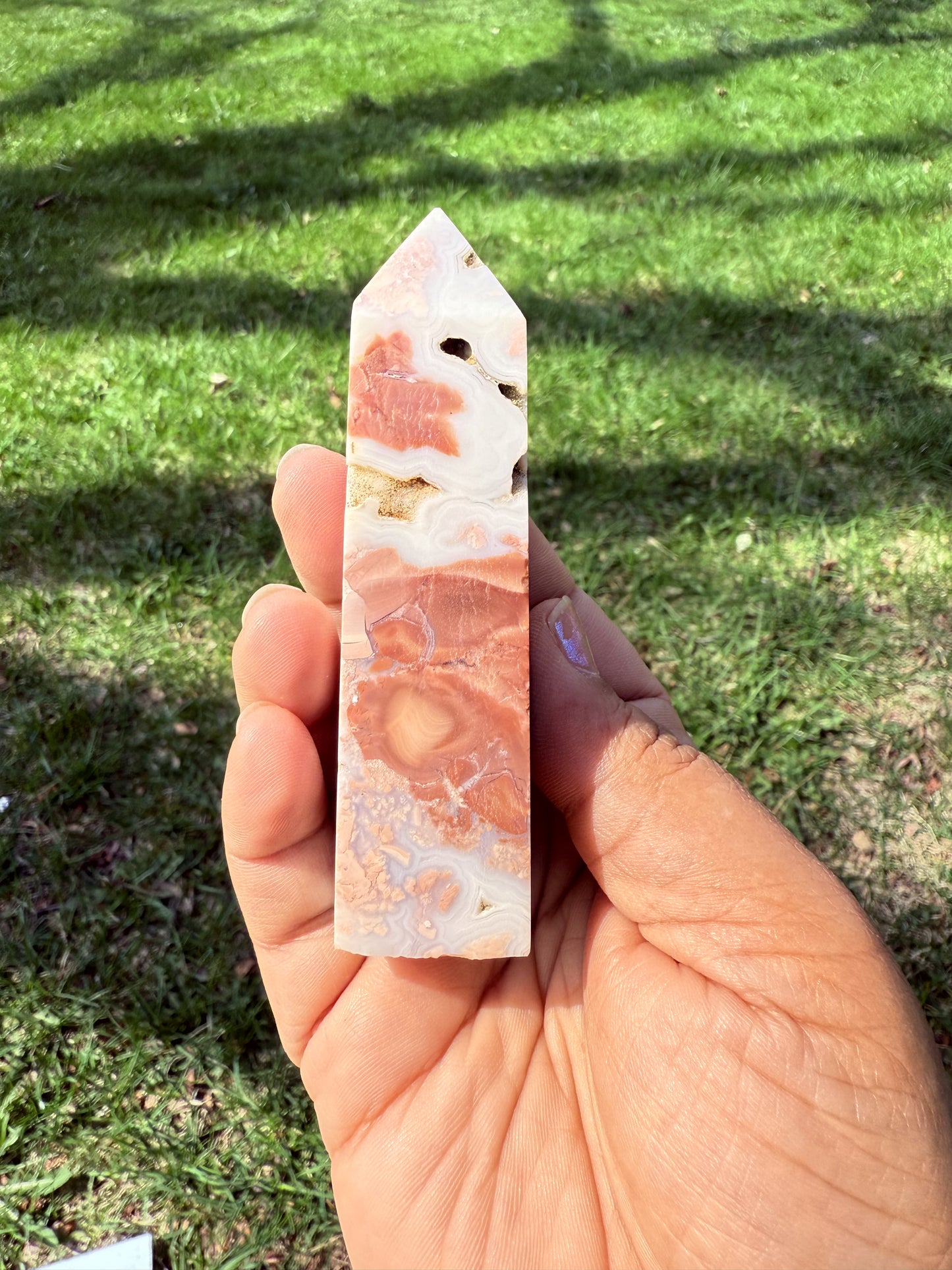 Petal Agate Druzy Tower