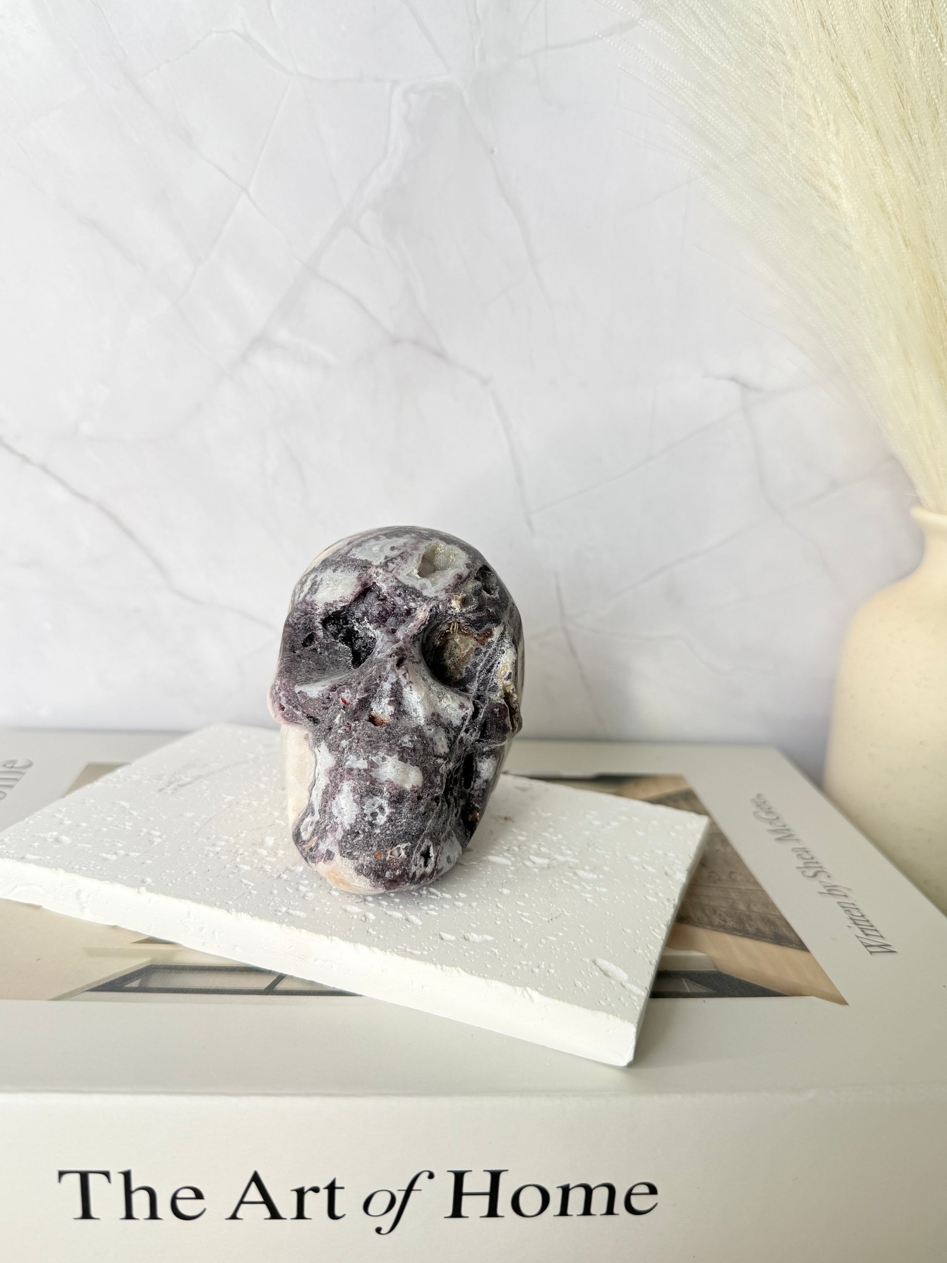 Fluorite Root Skull Carving with Druzy - Auralis Crystals