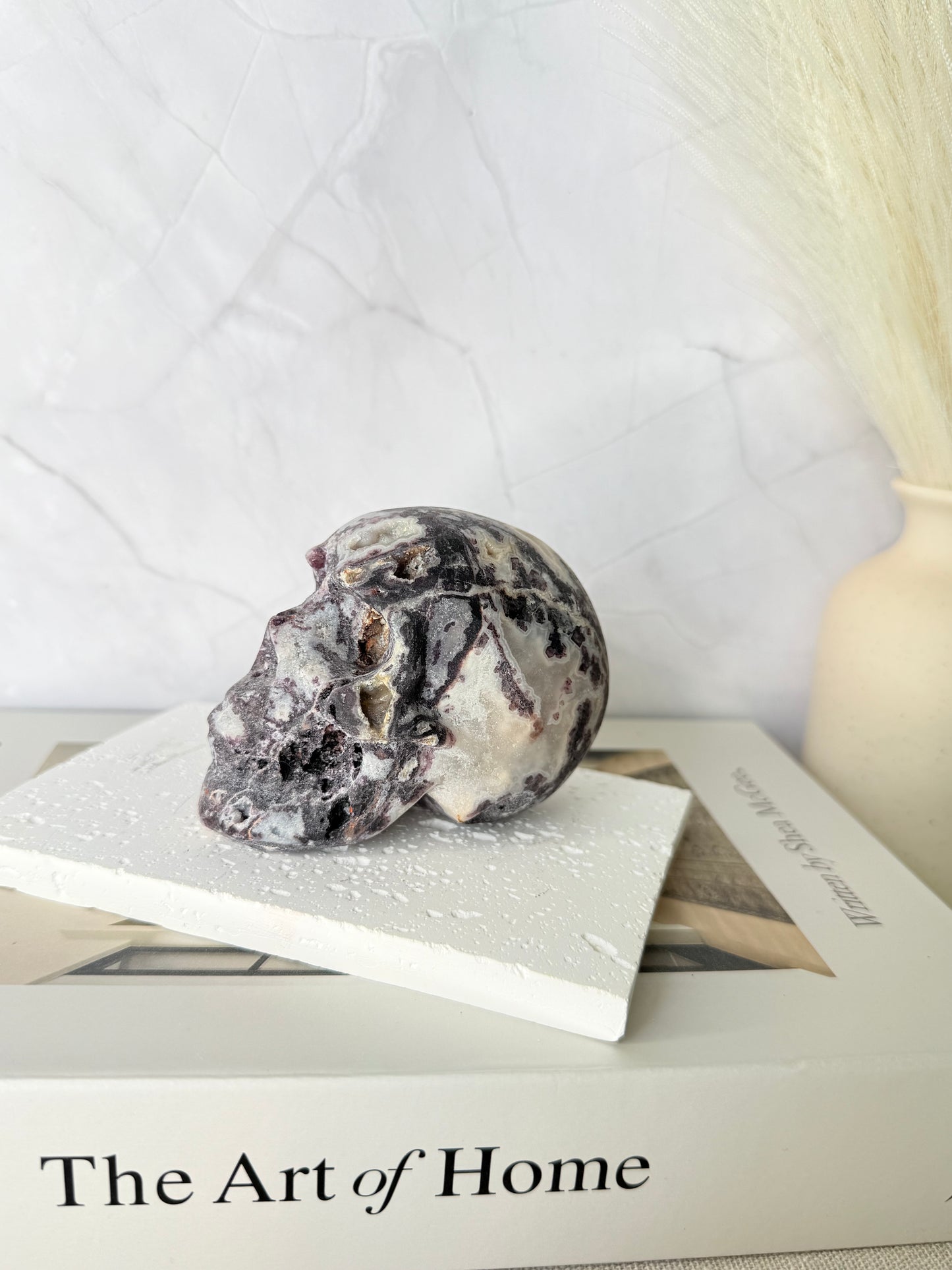 Fluorite Root Skull Carving with Druzy - Auralis Crystals