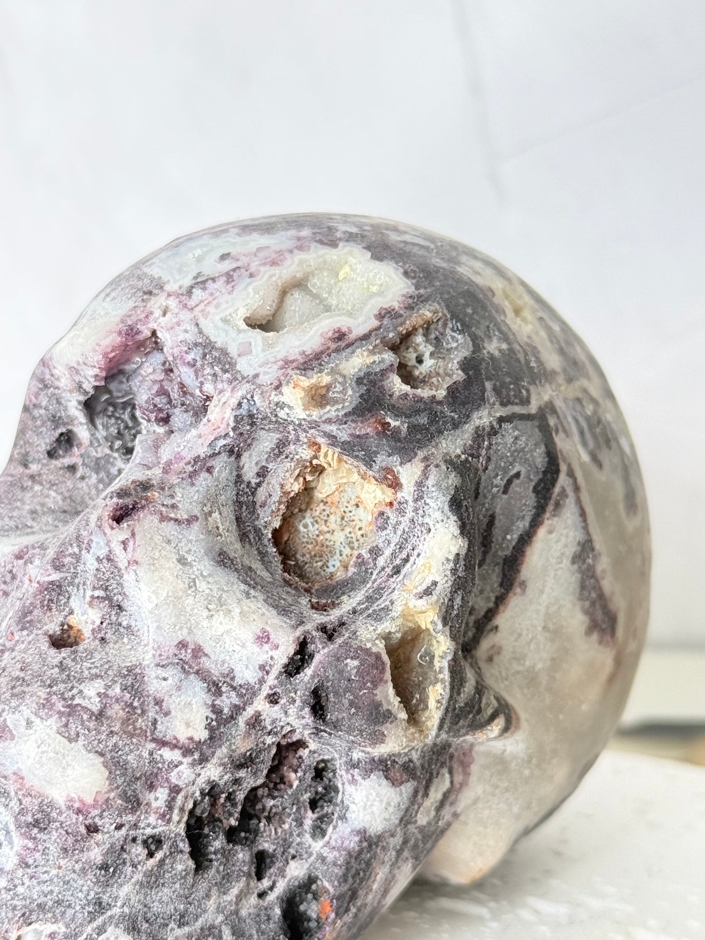 Fluorite Root Skull Carving with Druzy - Auralis Crystals