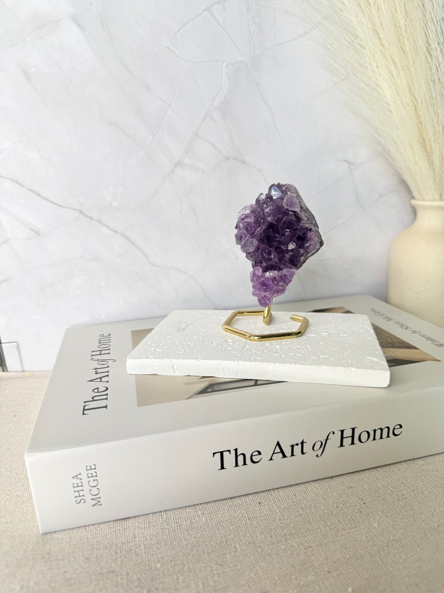 Brazil Amethyst Cluster on Stand (Small) - Auralis Crystals