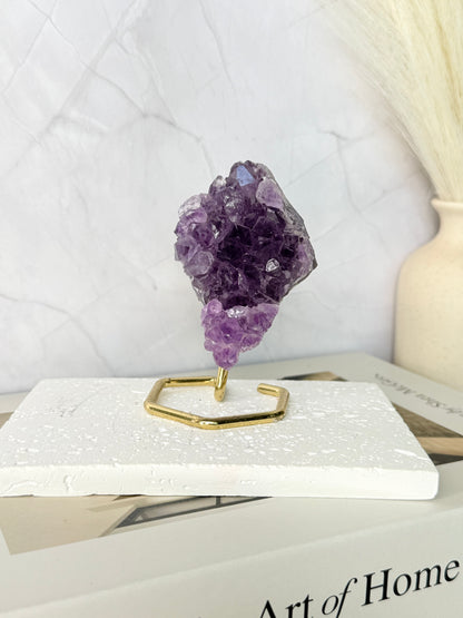Brazil Amethyst Cluster on Stand (Small) - Auralis Crystals