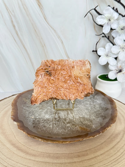 Natural Pink Bladed Barite with Vanadinite Crystal Specimen | Rare Mineral Collector's Piece