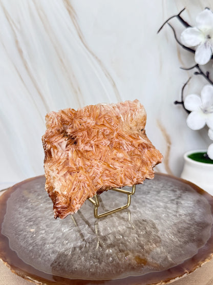 Natural Pink Bladed Barite with Vanadinite Crystal Specimen | Rare Mineral Collector's Piece