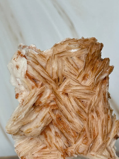Natural Pink Bladed Barite with Vanadinite Crystal Specimen | Rare Mineral Collector's Piece