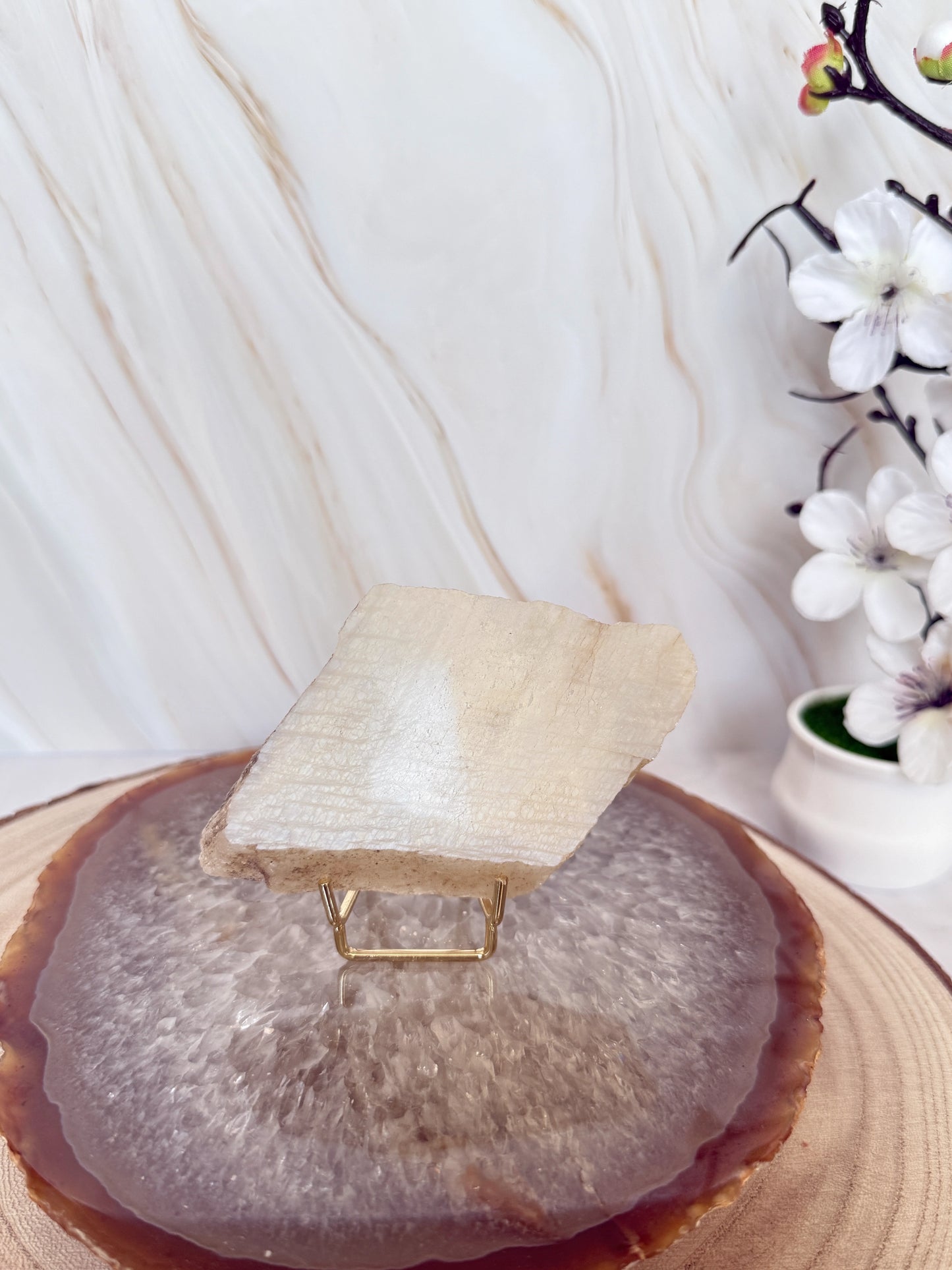 Flashy Tanzania Moonstone Slab | Natural Raw Moonstone Plate | Crystal Charging Plate