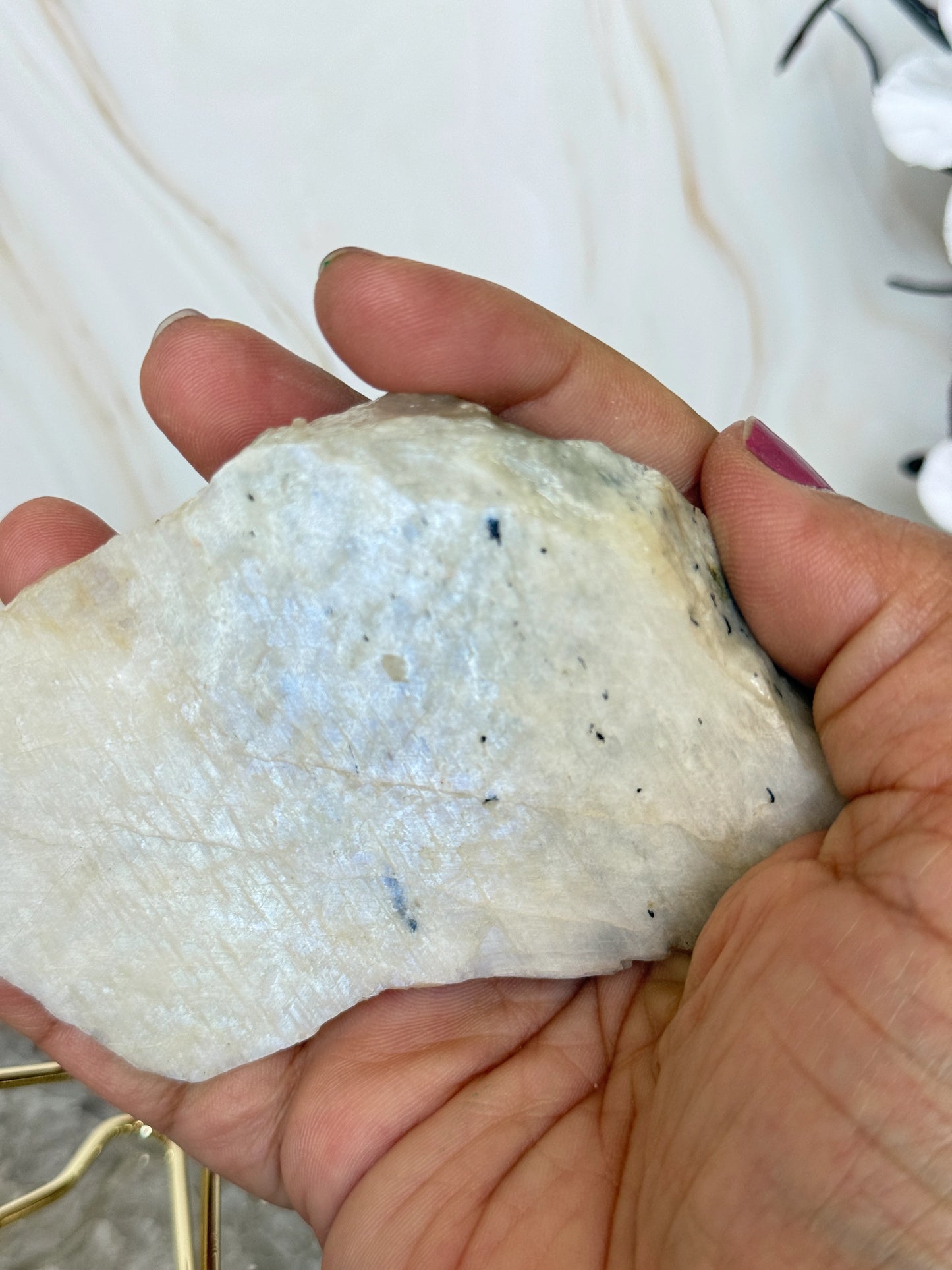 Flashy Tanzania Moonstone Slab | Natural Raw Moonstone Plate | Crystal Charging Plate