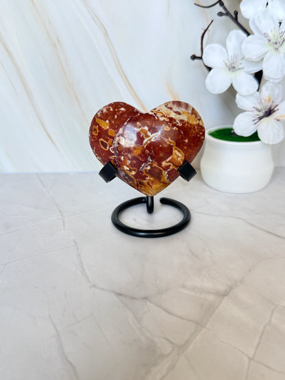 Van Gogh Stone Crystal Heart on Stand | Intuitively Selected | Unique Crystal Gift