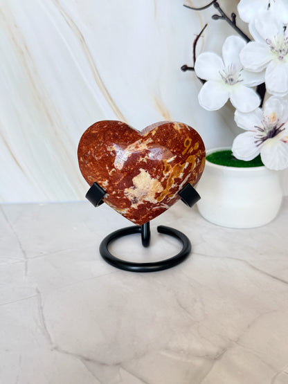 Van Gogh Stone Crystal Heart on Stand | Intuitively Selected | Unique Crystal Gift