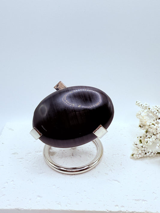 Midnight Lace Obsidian Palm Stone