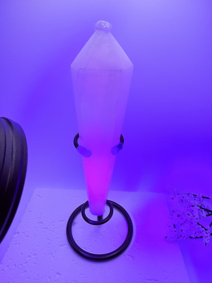 Pink Mangano Calcite Wand on Stand