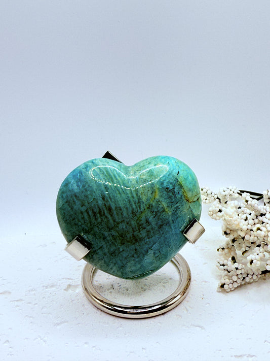 Amazonite Heart Carving