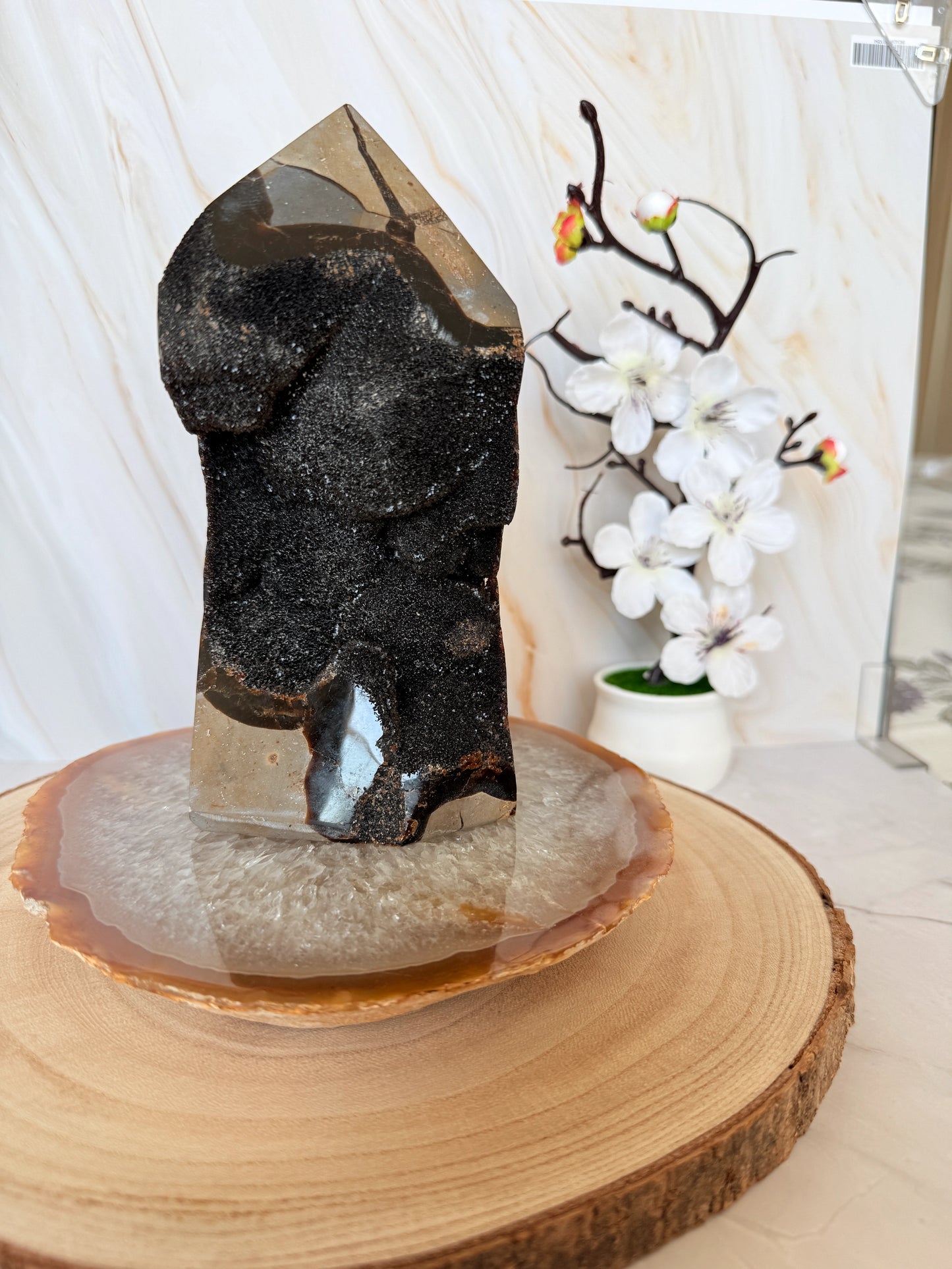 Chunky Septarian Tower with Full Druzy Face | Rare One-of-a-Kind Dragon Stone | 18cm