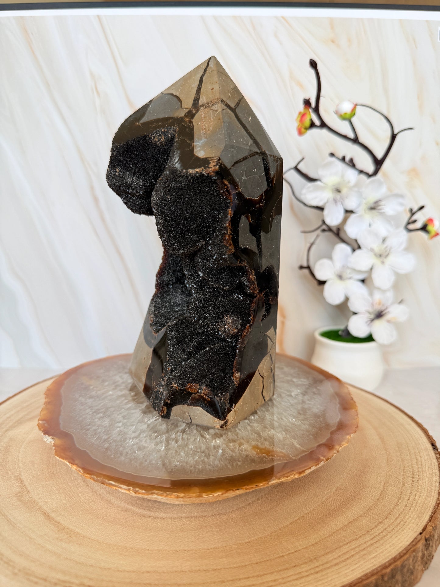 Chunky Septarian Tower with Full Druzy Face | Rare One-of-a-Kind Dragon Stone | 18cm