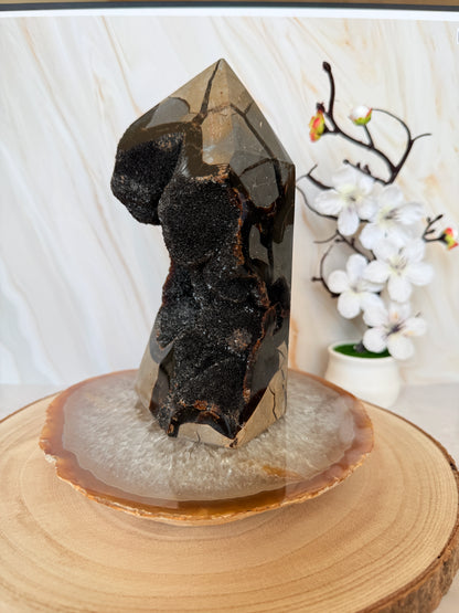 Chunky Septarian Tower with Full Druzy Face | Rare One-of-a-Kind Dragon Stone | 18cm