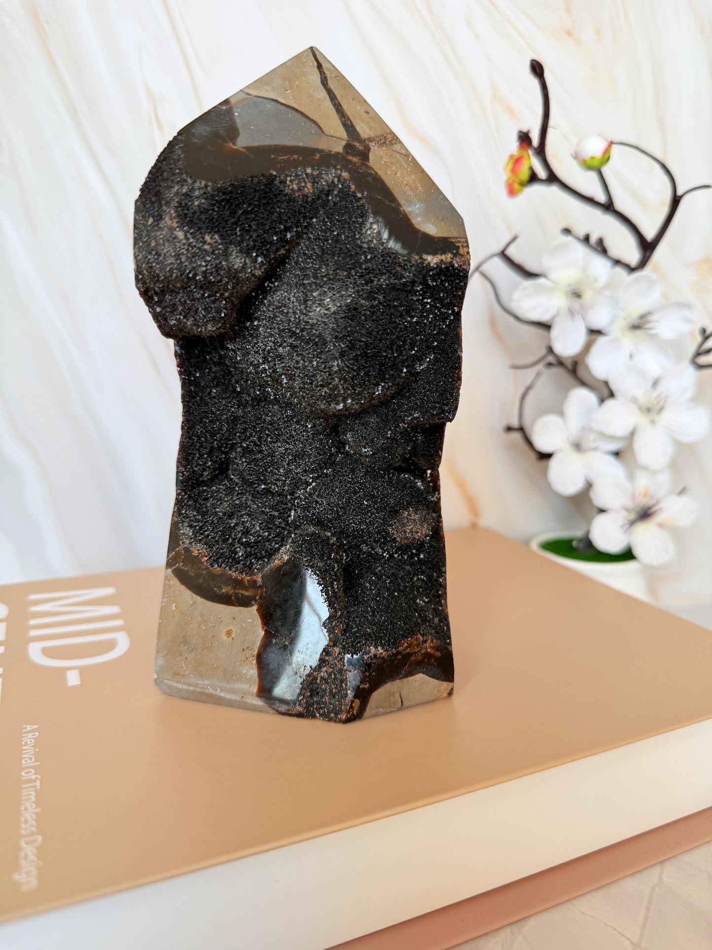 Chunky Septarian Tower with Full Druzy Face | Rare One-of-a-Kind Dragon Stone | 18cm