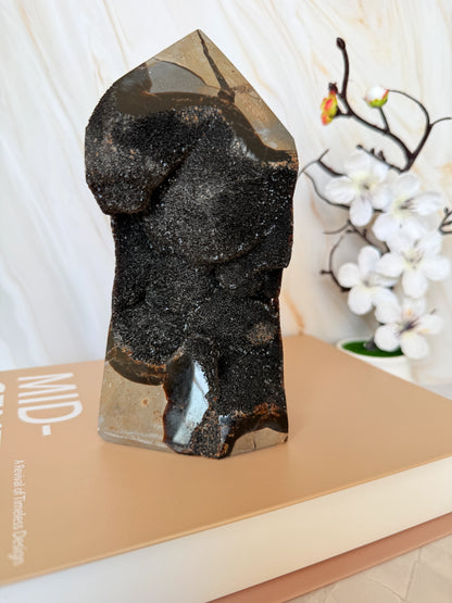 Chunky Septarian Tower with Full Druzy Face | Rare One-of-a-Kind Dragon Stone | 18cm