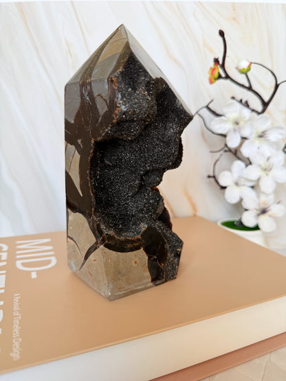 Chunky Septarian Tower with Full Druzy Face | Rare One-of-a-Kind Dragon Stone | 18cm