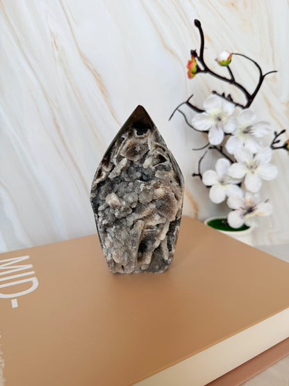 Druzy Sphalerite Flame | Semi-Polished Crystal | 11–12.5cm | From China