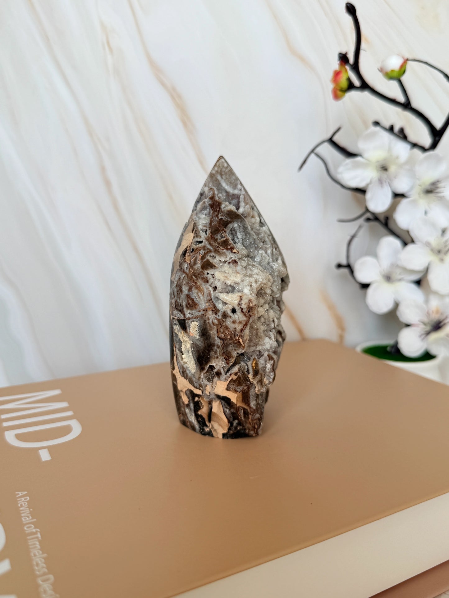 Druzy Sphalerite Flame | Semi-Polished Crystal | 11–12.5cm | From China