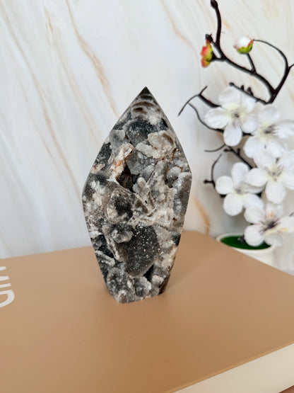 Druzy Sphalerite Flame | Semi-Polished Crystal | 11–12.5cm | From China