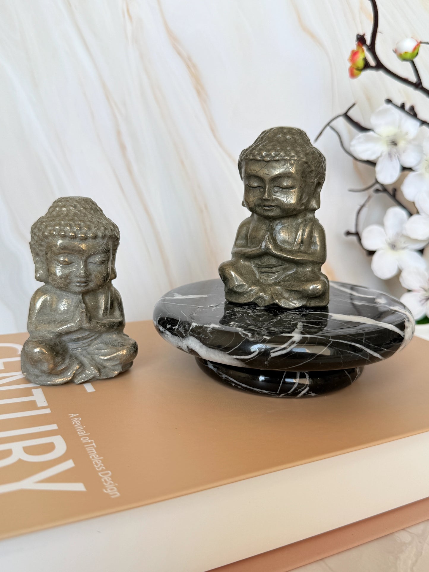 Pyrite Buddha Carving | Golden Metallic | Peruvian Pyrite | 8cm
