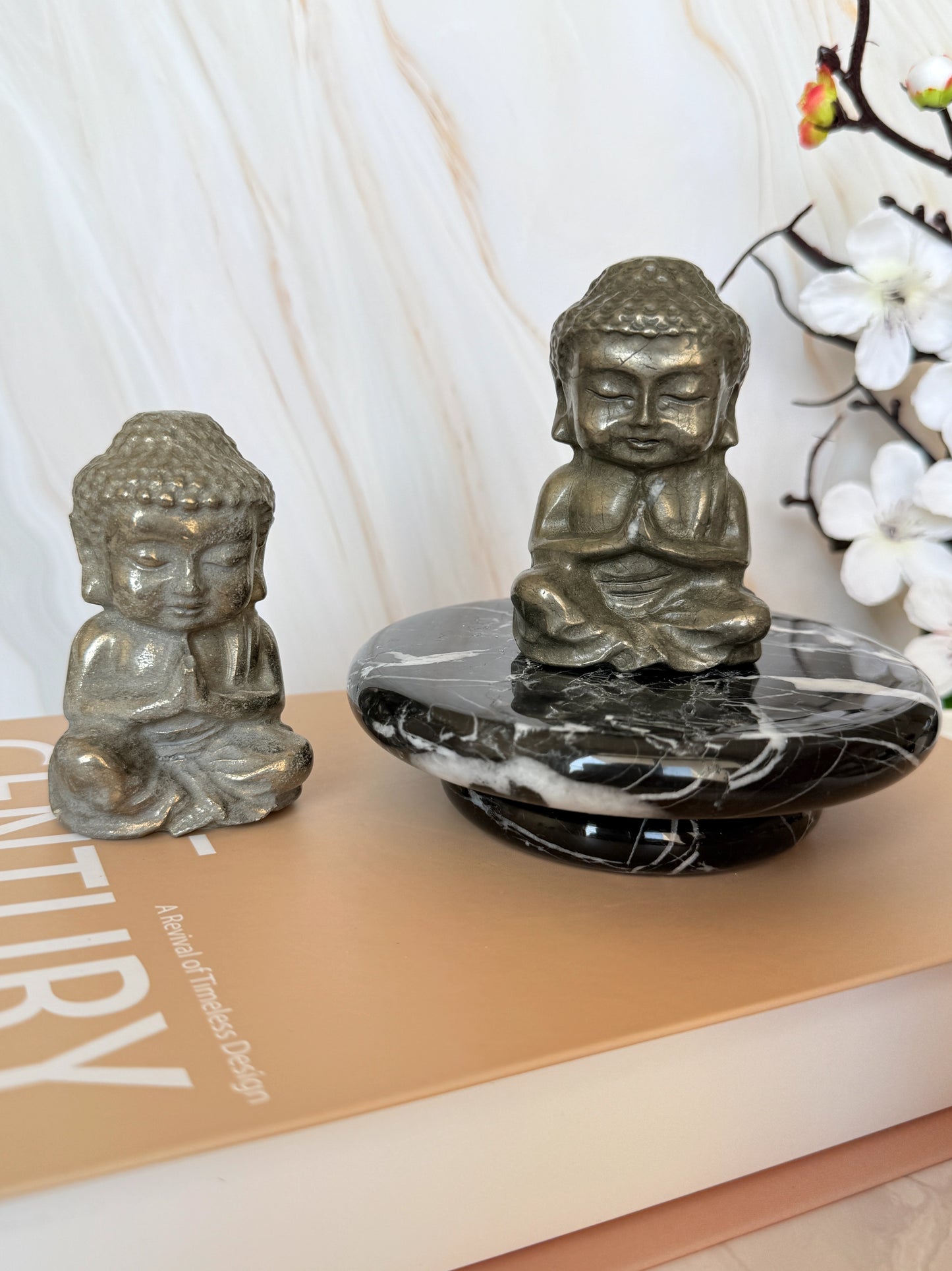 Pyrite Buddha Carving | Golden Metallic | Peruvian Pyrite | 8cm