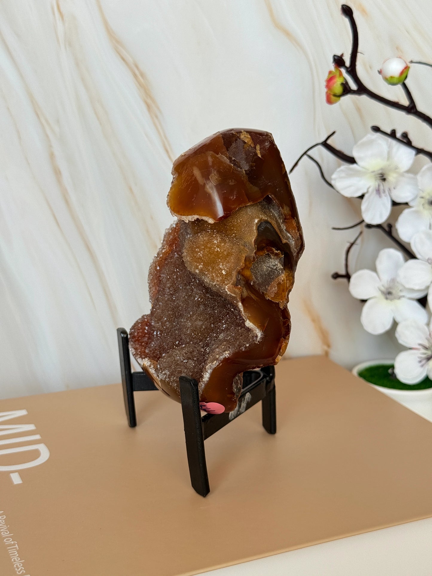 Brazilian Druzy Agate Specimen | Burnt Orange & Amber | One of a Kind | 12cm
