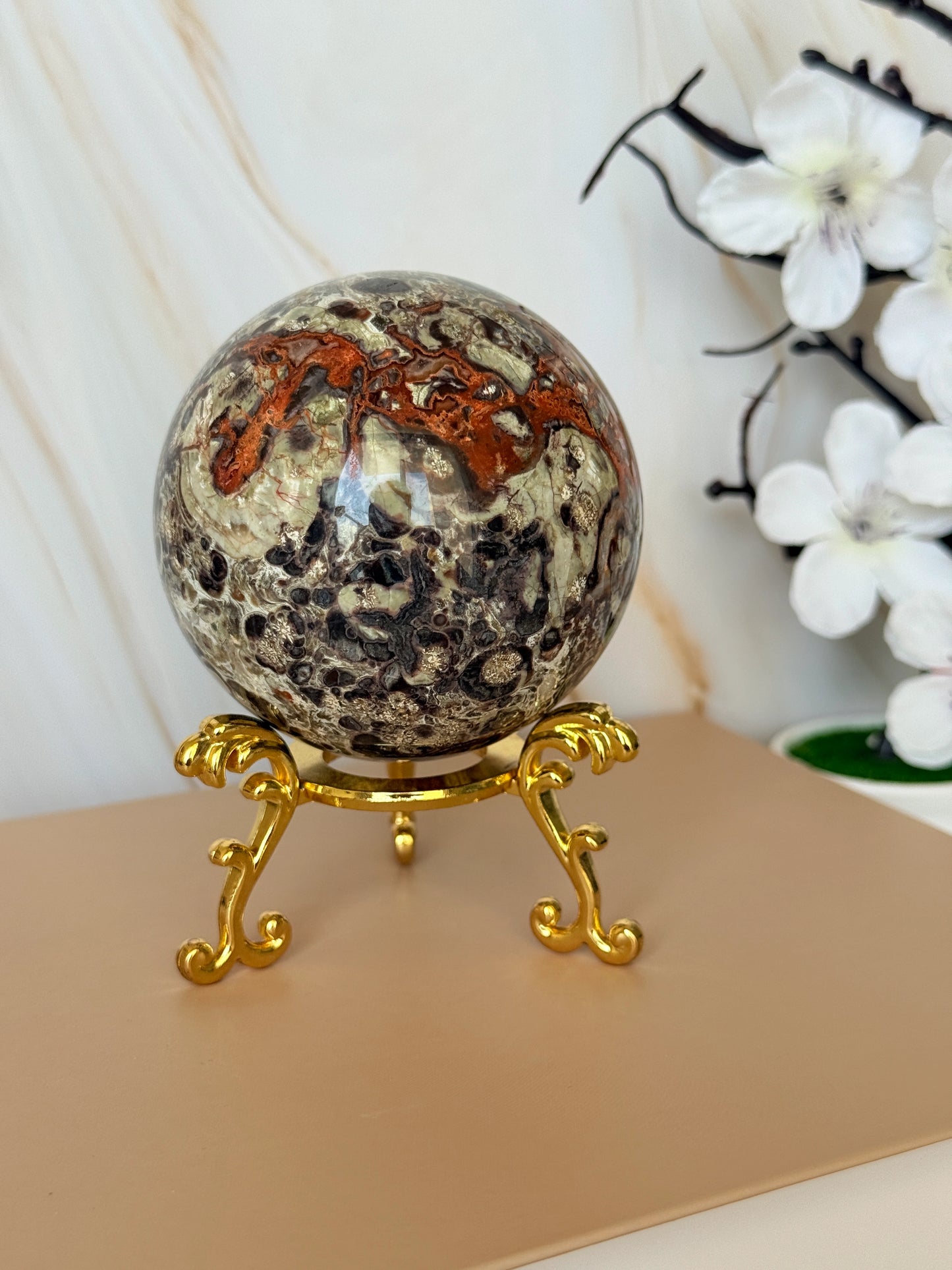 Money Agate Sphere | Polished | Orbicular Patterns | 7cm | China