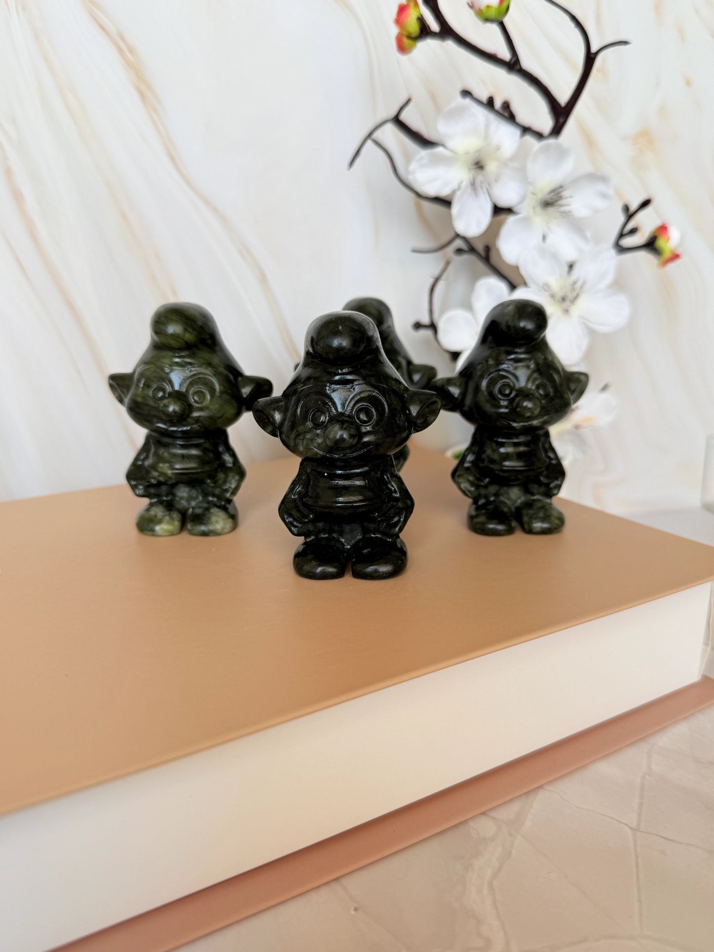 Xiuyan Jade Gnome Carving | Deep Forest Green | Polished | 7cm | China
