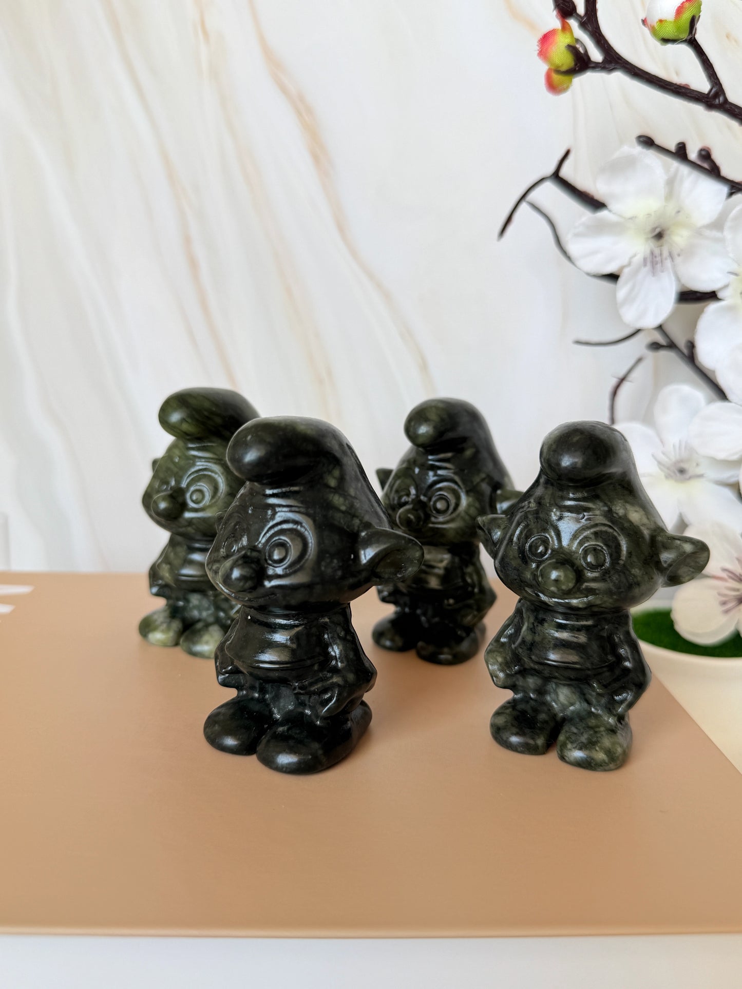 Xiuyan Jade Gnome Carving | Deep Forest Green | Polished | 7cm | China