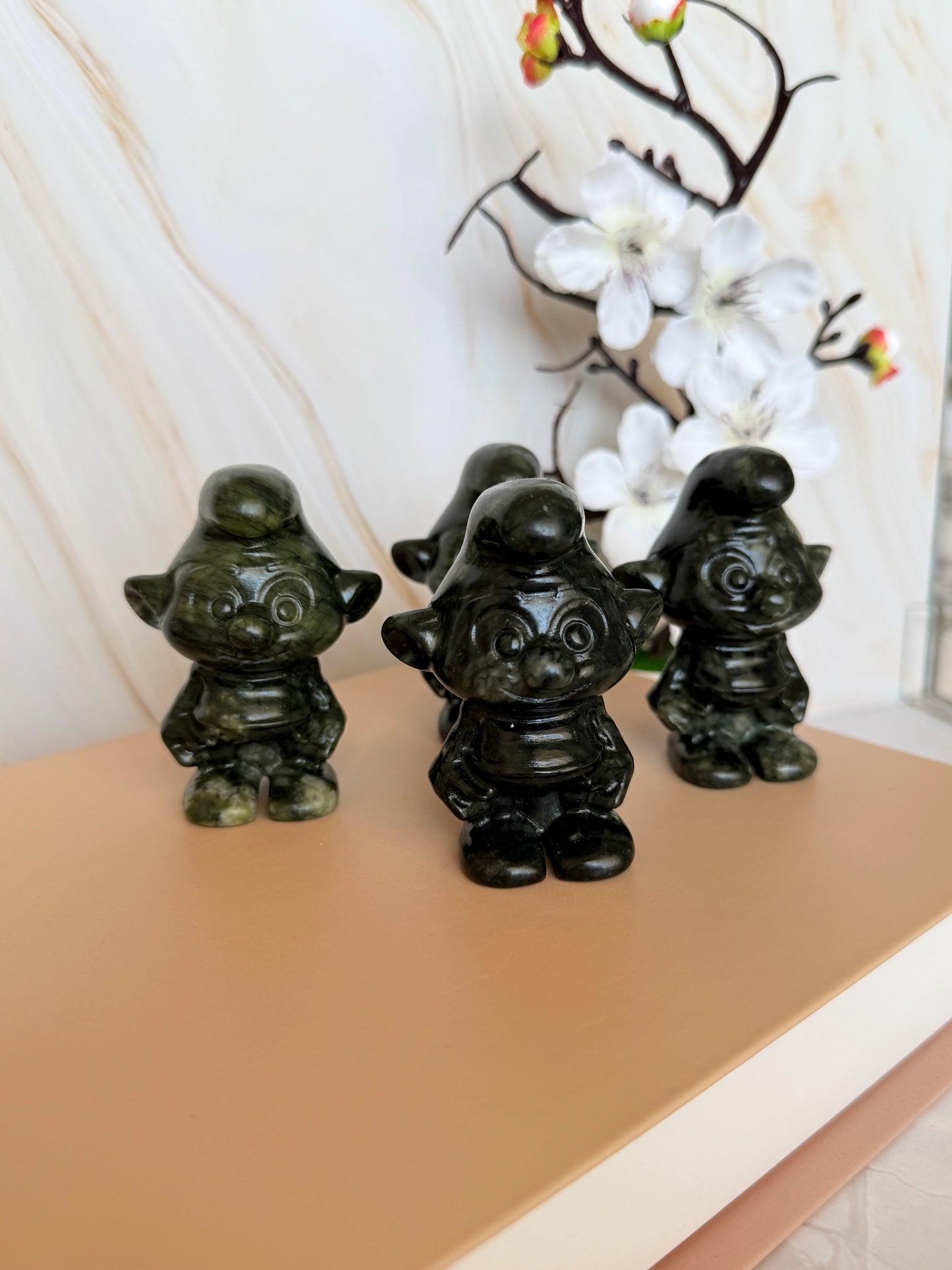 Xiuyan Jade Gnome Carving | Deep Forest Green | Polished | 7cm | China