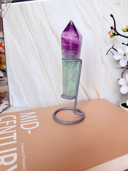 Rainbow Fluorite Wand | Purple to Green Colour Transition | Banded | Polished | 5" | China