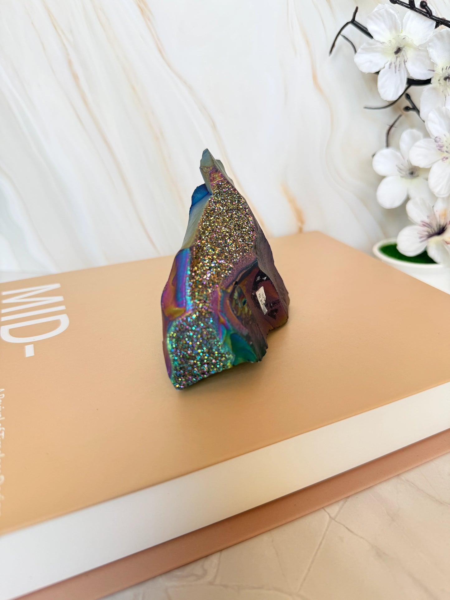Titanium Aura Coated Raw Druzy Agate Specimen | Rainbow Iridescent | One of a Kind | Brazil