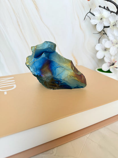 Titanium Aura Coated Raw Druzy Agate Specimen | Rainbow Iridescent | One of a Kind | Brazil