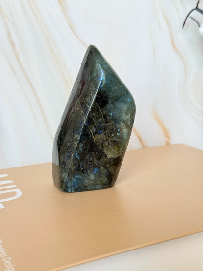 Flashy Labradorite Freeform | Electric Blue & Gold Flash | Polished | Madagascar
