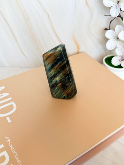 Flashy Labradorite Freeform | Electric Blue & Gold Flash | Polished | Madagascar